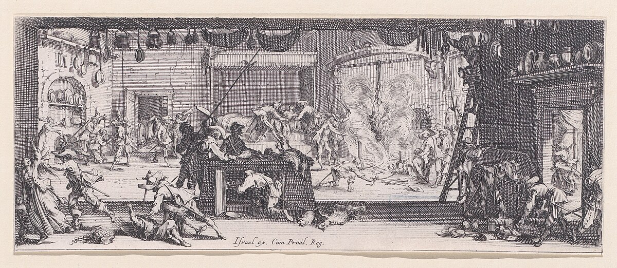 Kupferstich mit Andacht und Feldpredigt